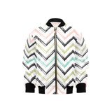 zigzag chevron paint pattern Kids' Boys' Girls' Bomber Jacket