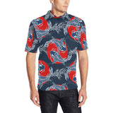 Koi Fish Carp Fishs hand drawn japanese art Men's All Over Print Polo Shirt