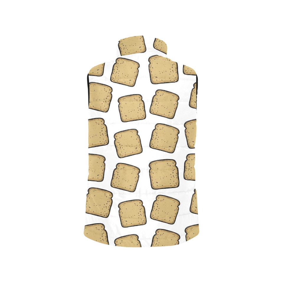 Bread Toast Pattern Print Design 03 Men's Padded Vest