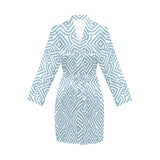 arabic pattern Women's Long Sleeve Belted Night Robe