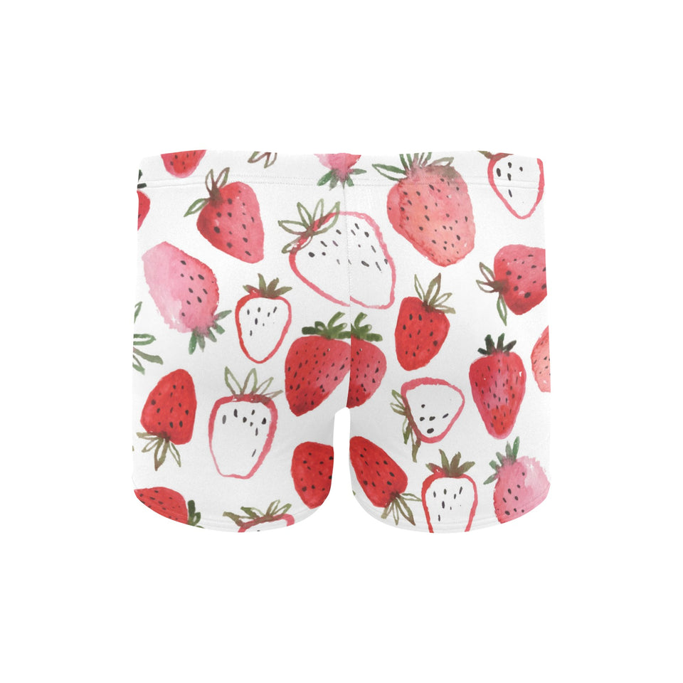 watercolor hand drawn beautiful strawberry pattern Men's Swimming Trunks