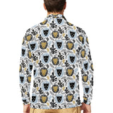 Lion Pattern Print Design 05 Men's Long Sleeve Polo Shirt