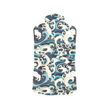 Japanese wave pattern Women's Padded Vest