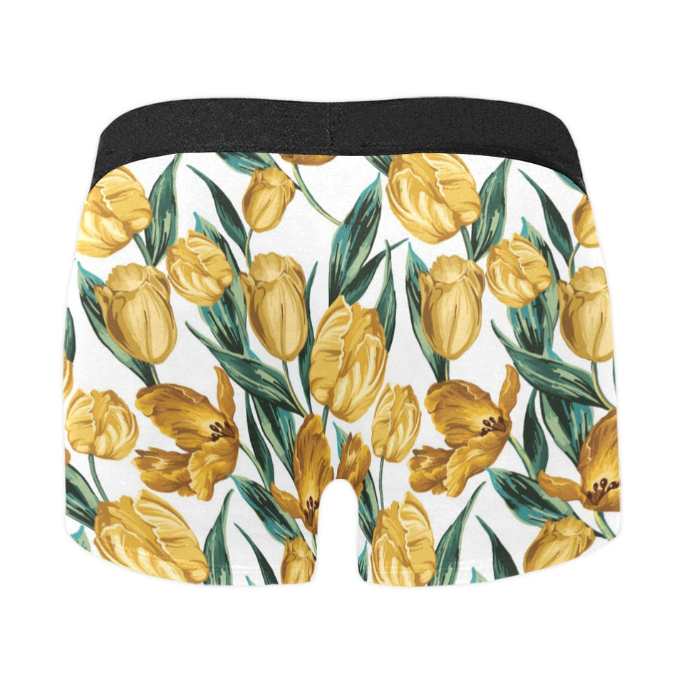 yellow tulips pattern Men's All Over Print Boxer Briefs Men's Underwear