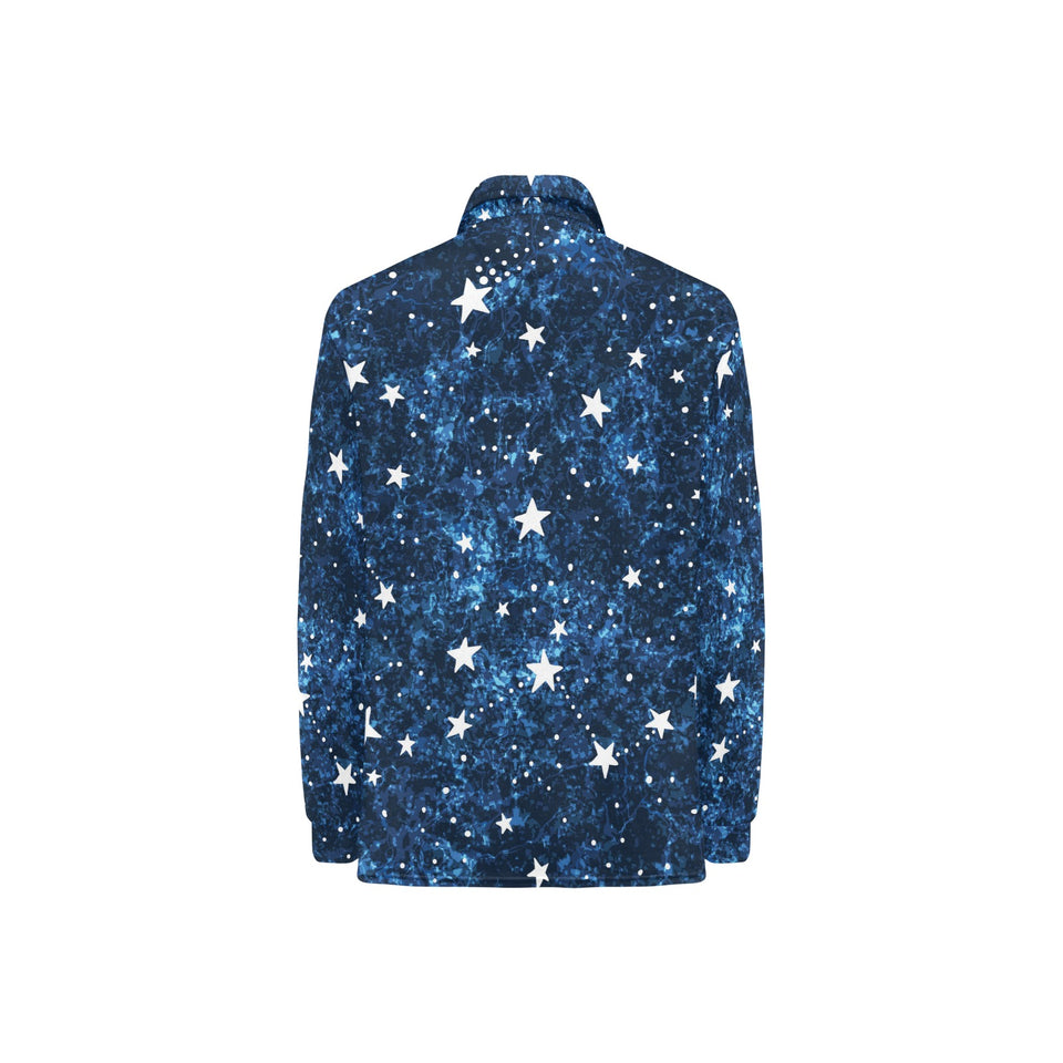 Night sky star pattern Women's Long Sleeve Polo Shirt