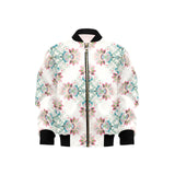 Square floral indian flower pattern Kids' Boys' Girls' Bomber Jacket