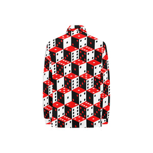 Dice Pattern Print Design 02 Women's Long Sleeve Polo Shirt