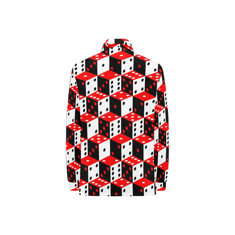 Dice Pattern Print Design 02 Women's Long Sleeve Polo Shirt