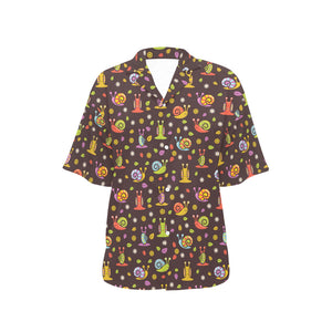 Snail Pattern Print Design 02 Women's All Over Print Hawaiian Shirt