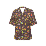 Snail Pattern Print Design 02 Women's All Over Print Hawaiian Shirt