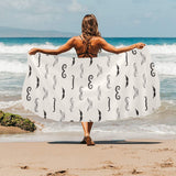 Mustache Beard Pattern Print Design 05 Beach Towel