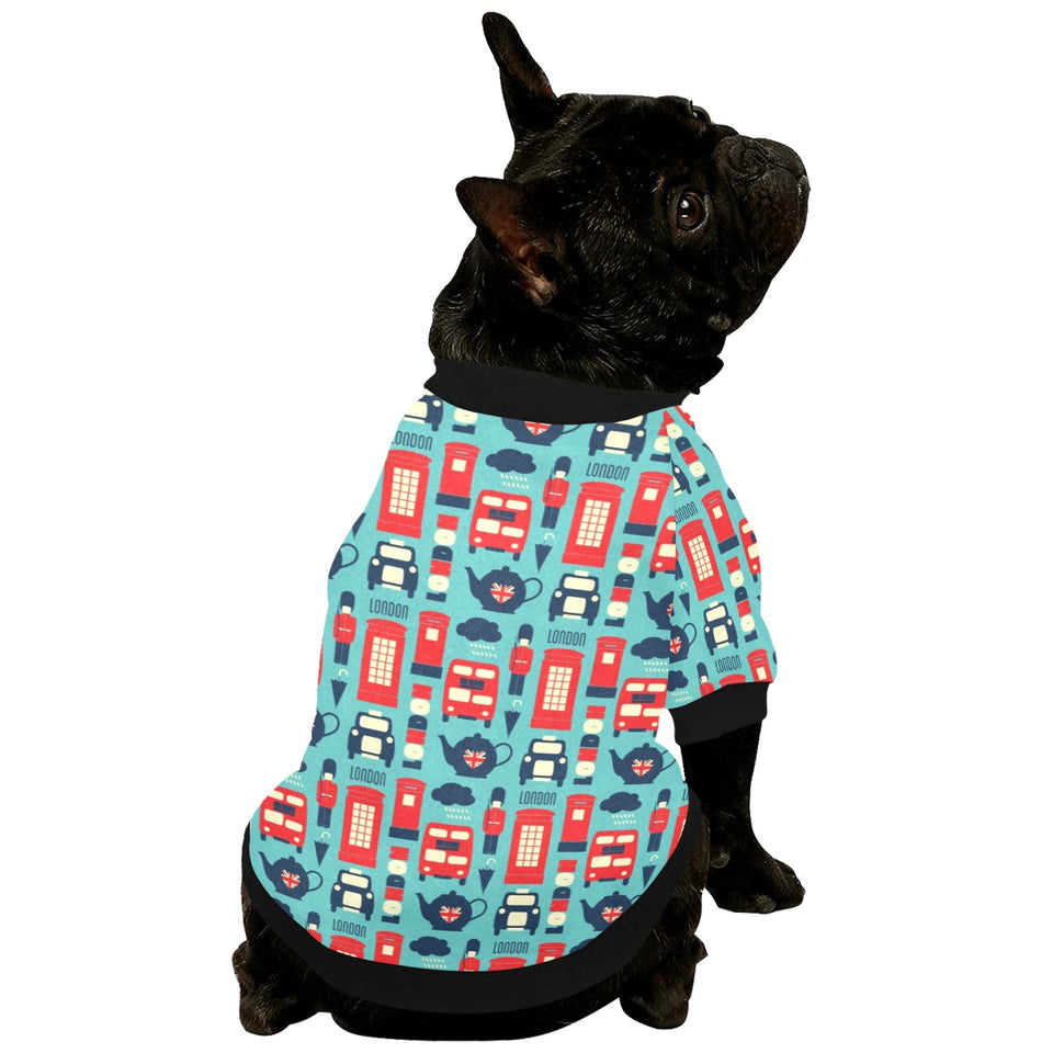 British Pattern Print Design 04 All Over Print Pet Dog Round Neck Fuzzy Shirt