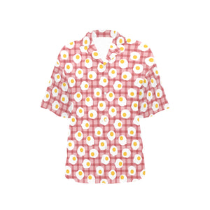 Fried Eggs Pattern Print Design 03 Women's All Over Print Hawaiian Shirt