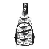 Black whale pattern All Over Print Chest Bag