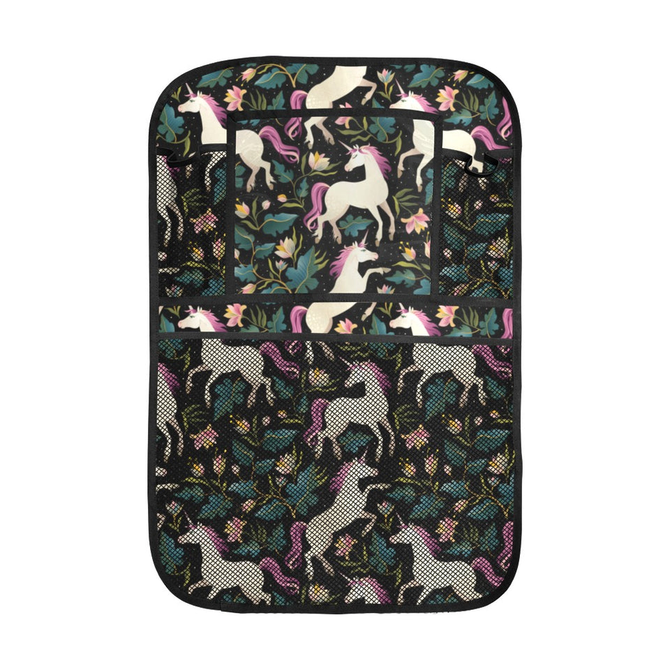 Unicorns forest background Car Seat Back Organizer