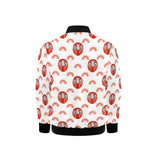 Daruma japanese wooden doll design pattern Kids' Boys' Girls' Bomber Jacket