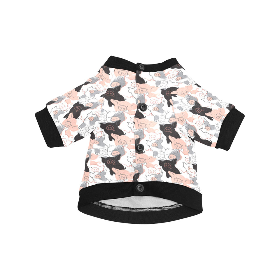 Pig Pattern Print Design 05 All Over Print Pet Dog Round Neck Fuzzy Shirt