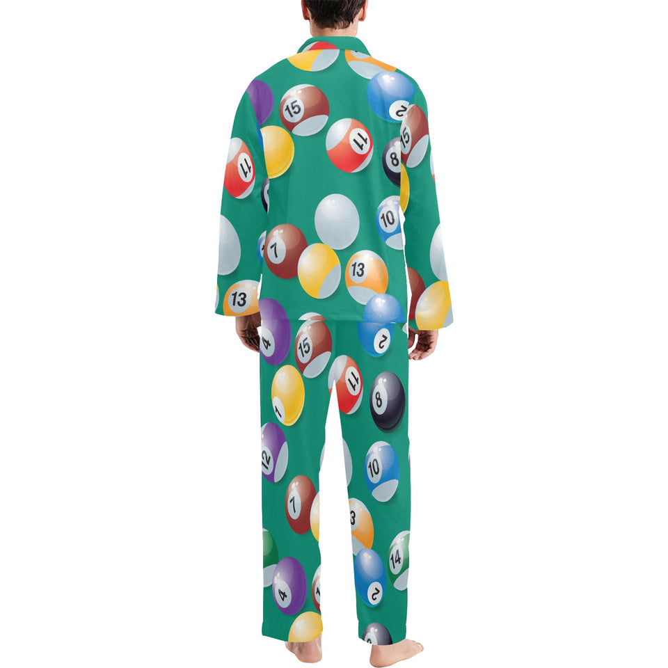 Billiard Ball Pattern Print Design 01 Men's Long Pajama Set