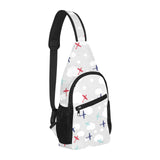 Airplane cloud grey background All Over Print Chest Bag