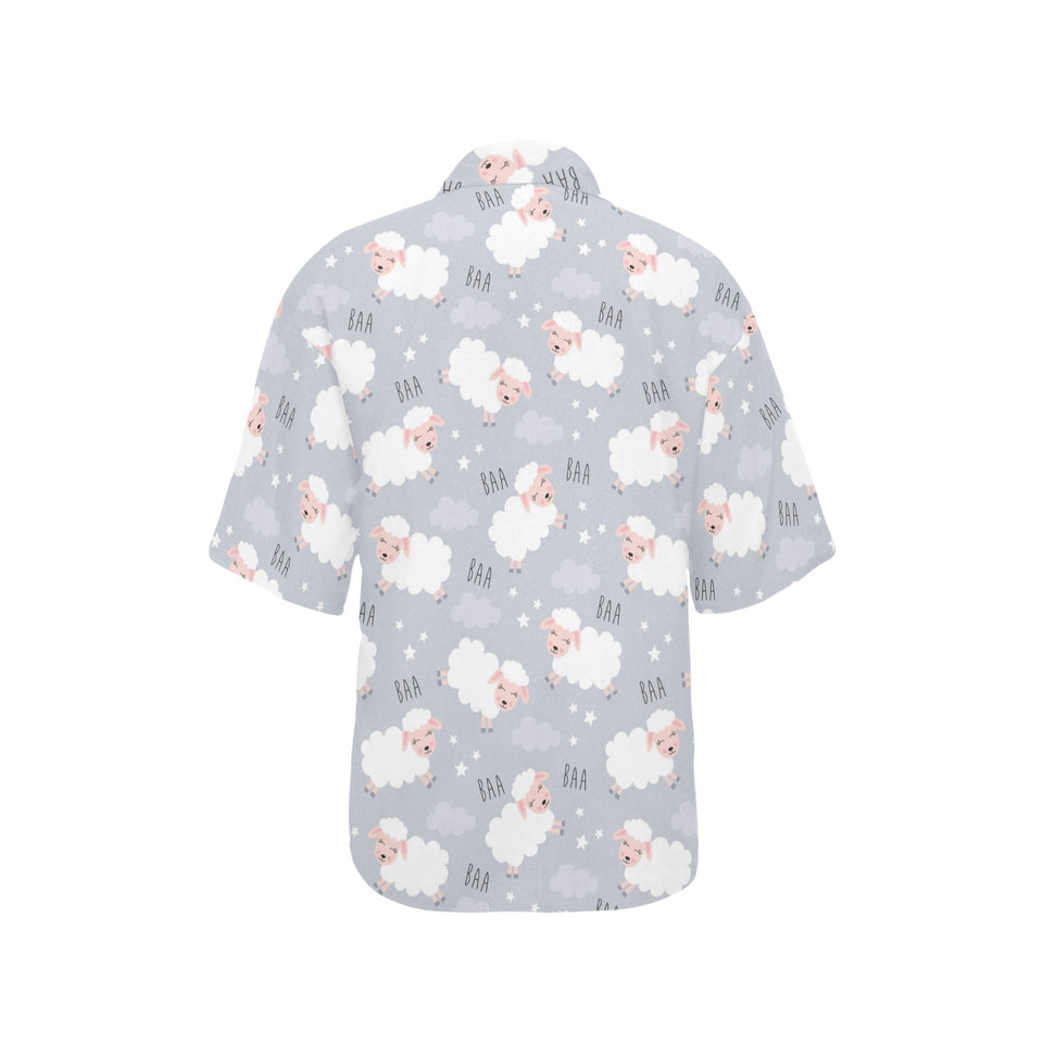 Sweet dreams sheep pattern Women's All Over Print Hawaiian Shirt