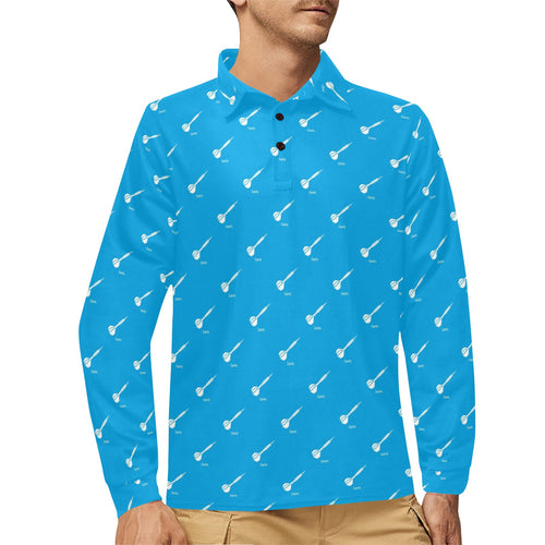 Darts Pattern Print Design 05 Men's Long Sleeve Polo Shirt