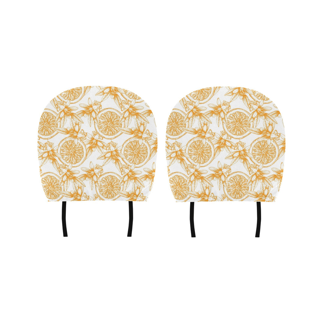 hand drawn orange fruit pattern Car Headrest Cover