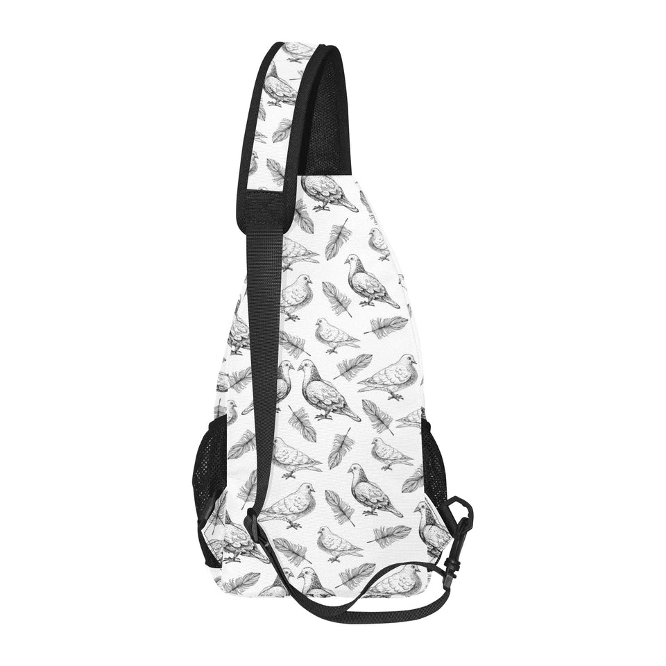 Pigeon Pattern Print Design 05 All Over Print Chest Bag