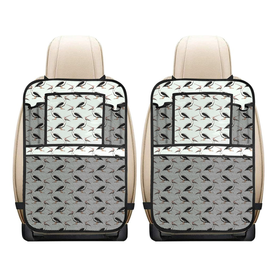 Pelican Pattern Print Design 02 Car Seat Back Organizer