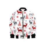 Deer tree snowflakes chrismas pattern Kids' Boys' Girls' Bomber Jacket