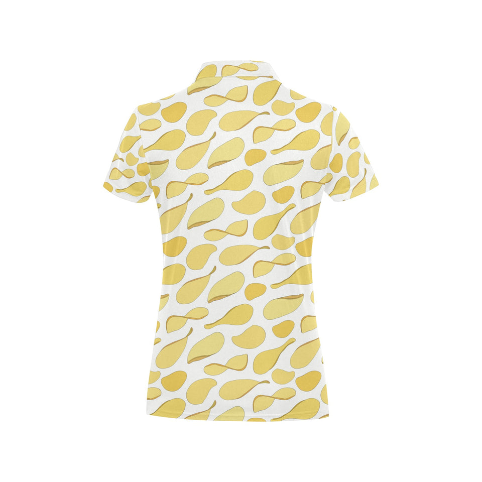 Potato Chips Pattern Print Design 02 Women's All Over Print Polo Shirt