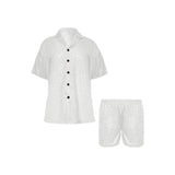 arabic white pattern Women's V-Neck Short Pajama Set