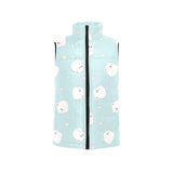 White cute hamsters heart pattern Women's Padded Vest