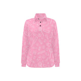 Sweet candy pink background Women's Long Sleeve Polo Shirt