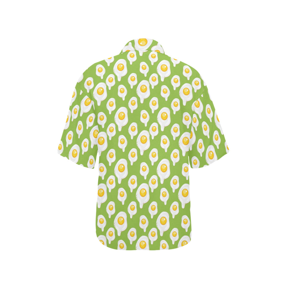 Fried Eggs Pattern Print Design 01 Women's All Over Print Hawaiian Shirt