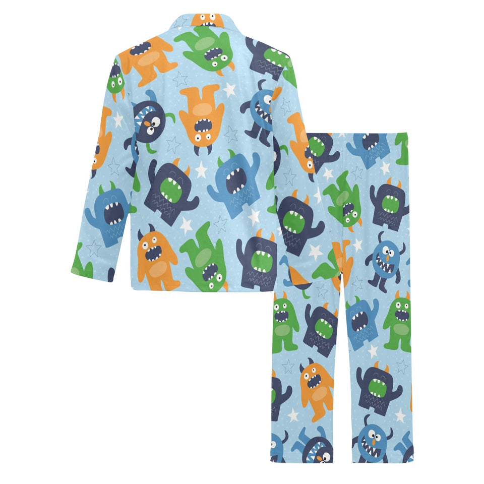 Alien Pattern Print Design 04 Men's Long Pajama Set