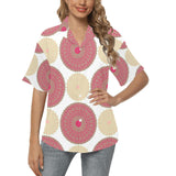 Circle indian pattern Women's All Over Print Hawaiian Shirt