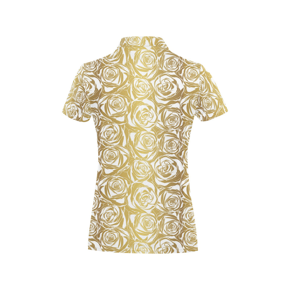 Rose Pattern Print Design 05 Women's All Over Print Polo Shirt