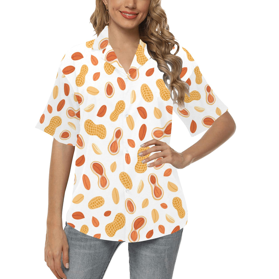 peanuts pattern Women's All Over Print Hawaiian Shirt
