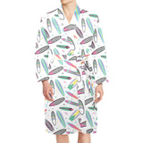 Surfboard Pattern Print Design 04 Men's Long Sleeve Belted Night Robe