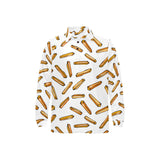 French fries potato pattern Men's Long Sleeve Polo Shirt