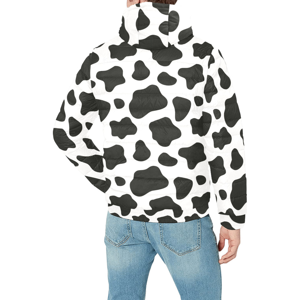 Cow skin pattern Men's Padded Hooded Jacket