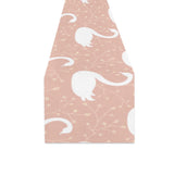 Swan flower light pink background Table Runner