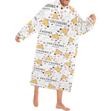 Greyhound Pattern Print Design 03 Blanket Robe with Sleeves