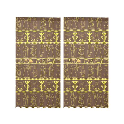 Egypt Hieroglyphics Pattern Print Design 03 Gauze Curtain