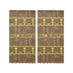 Egypt Hieroglyphics Pattern Print Design 03 Gauze Curtain