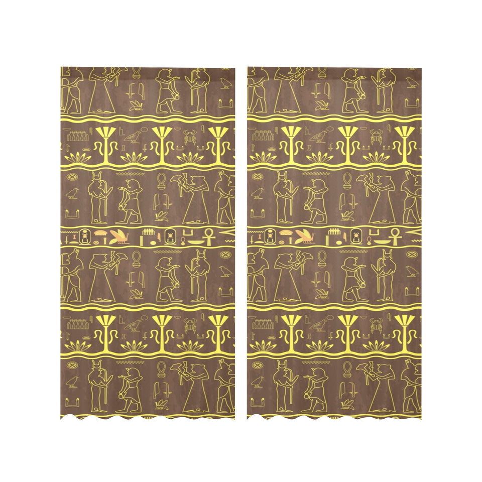 Egypt Hieroglyphics Pattern Print Design 03 Gauze Curtain