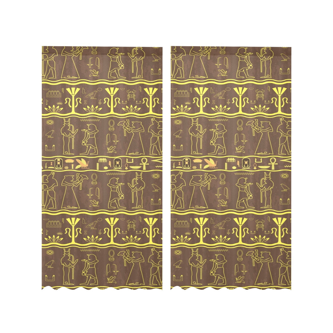 Egypt Hieroglyphics Pattern Print Design 03 Gauze Curtain