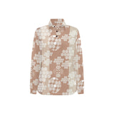 Beautiful hexagon japanese pattern Women's Long Sleeve Polo Shirt