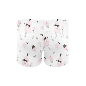 Poodle dog rose cake pattern Men's Swimming Trunks