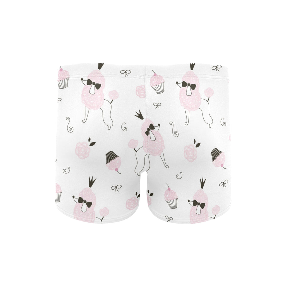 Poodle dog rose cake pattern Men's Swimming Trunks
